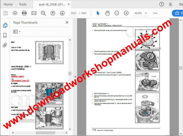 audi r8 repair workshop manual pdf download